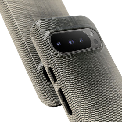 Beige Tough Phone Case for Google Pixel - Carbon Screen Grid