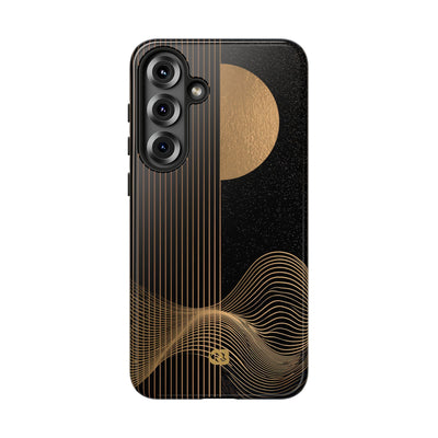 Gold Tough Phone Case for Samsung - Gilded Obsidian Dunes