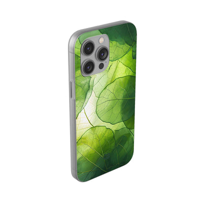 Emerald Leaf Veins · Soft Phone Case for iPhone