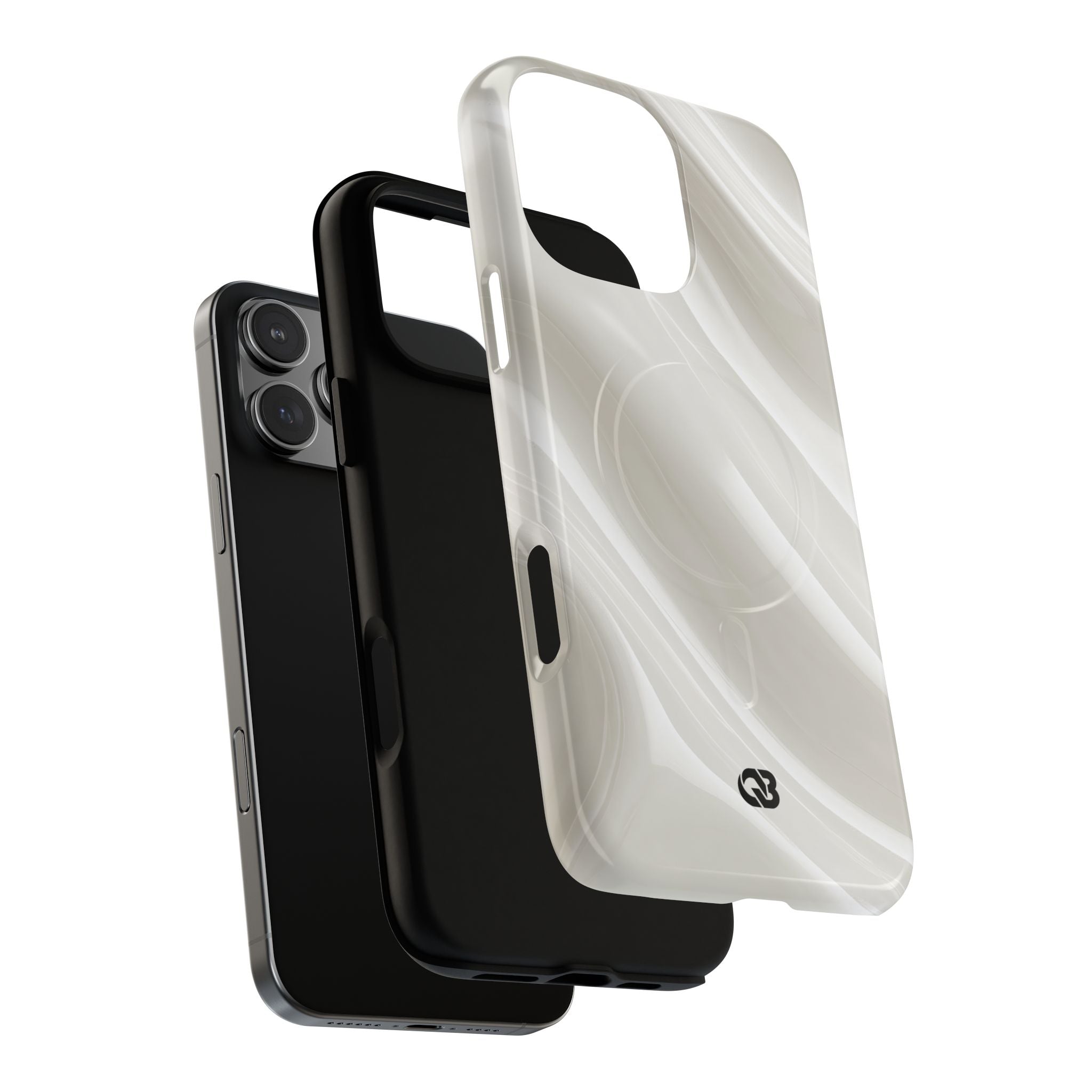 White Tough 2.0 Magsafe Phone Case for iPhone - Polished Ivory Wave