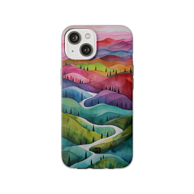 Fluid Rainbow Ridge · Soft Hoesje voor iPhone