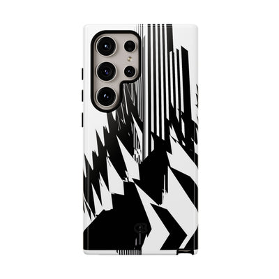 White Tough Phone Case for Samsung - Shattered Vector Spire