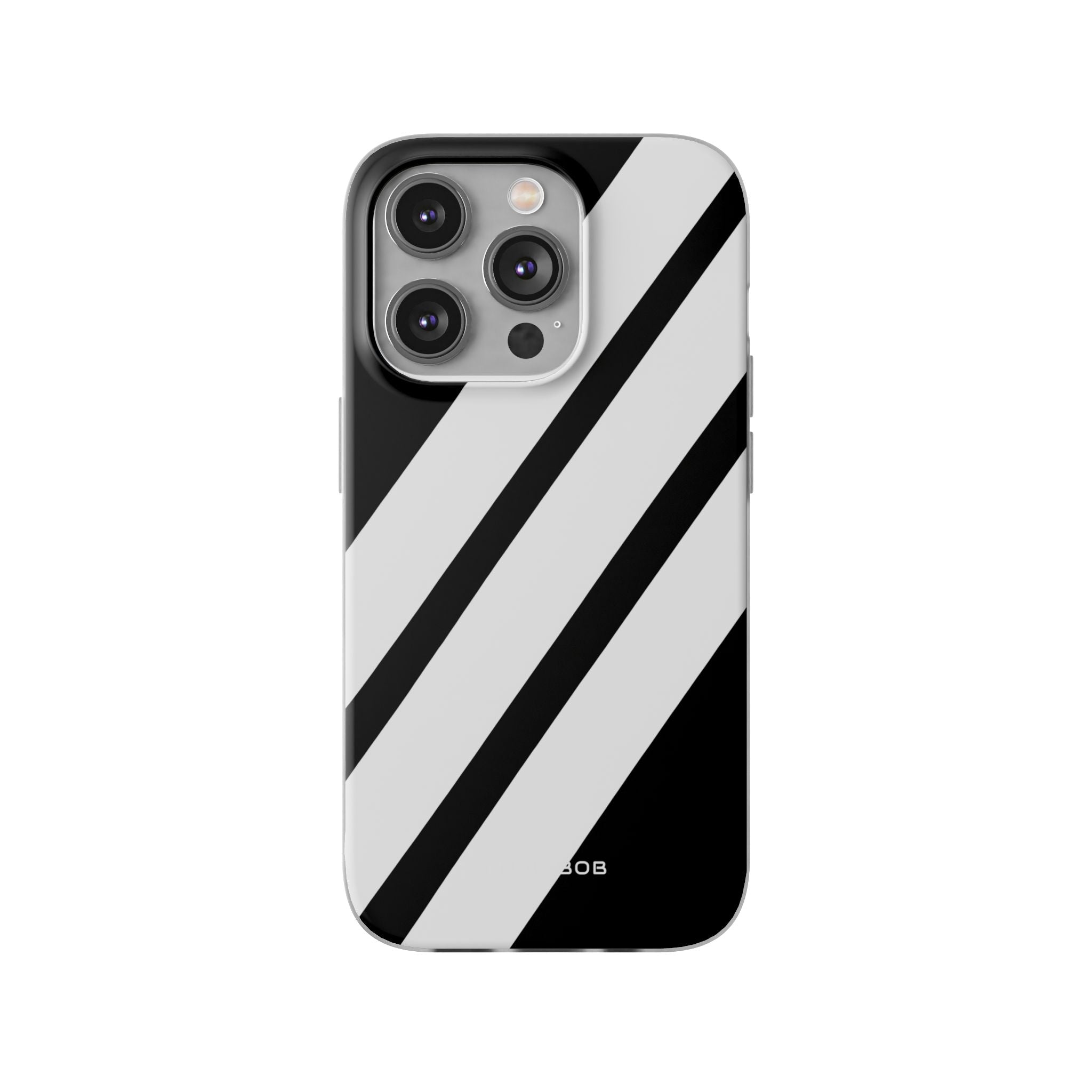 Diagonale Streifen Noir iPhone 14 Pro Case - Soft