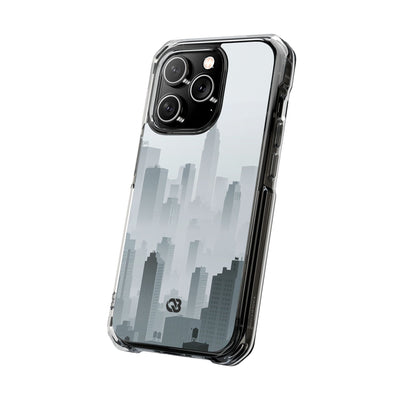 Grey Impact MagSafe Phone Case for iPhone - Steel Mist Skyline