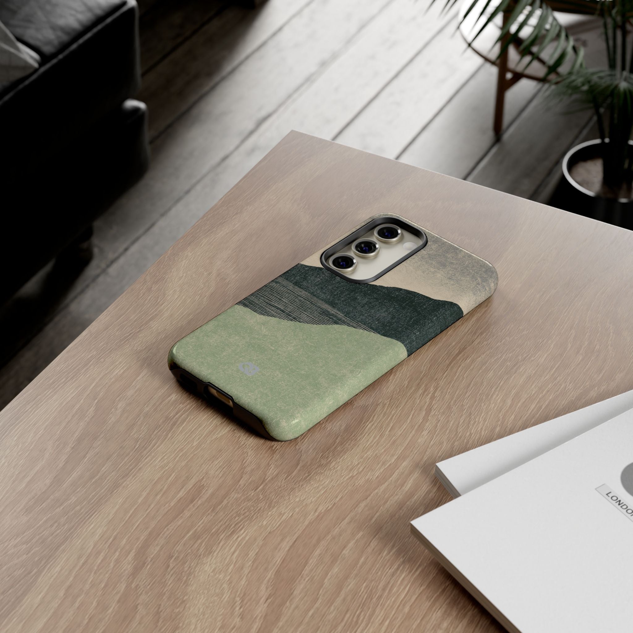 Green Tough Phone Case for Samsung - Moss Ridge Grain