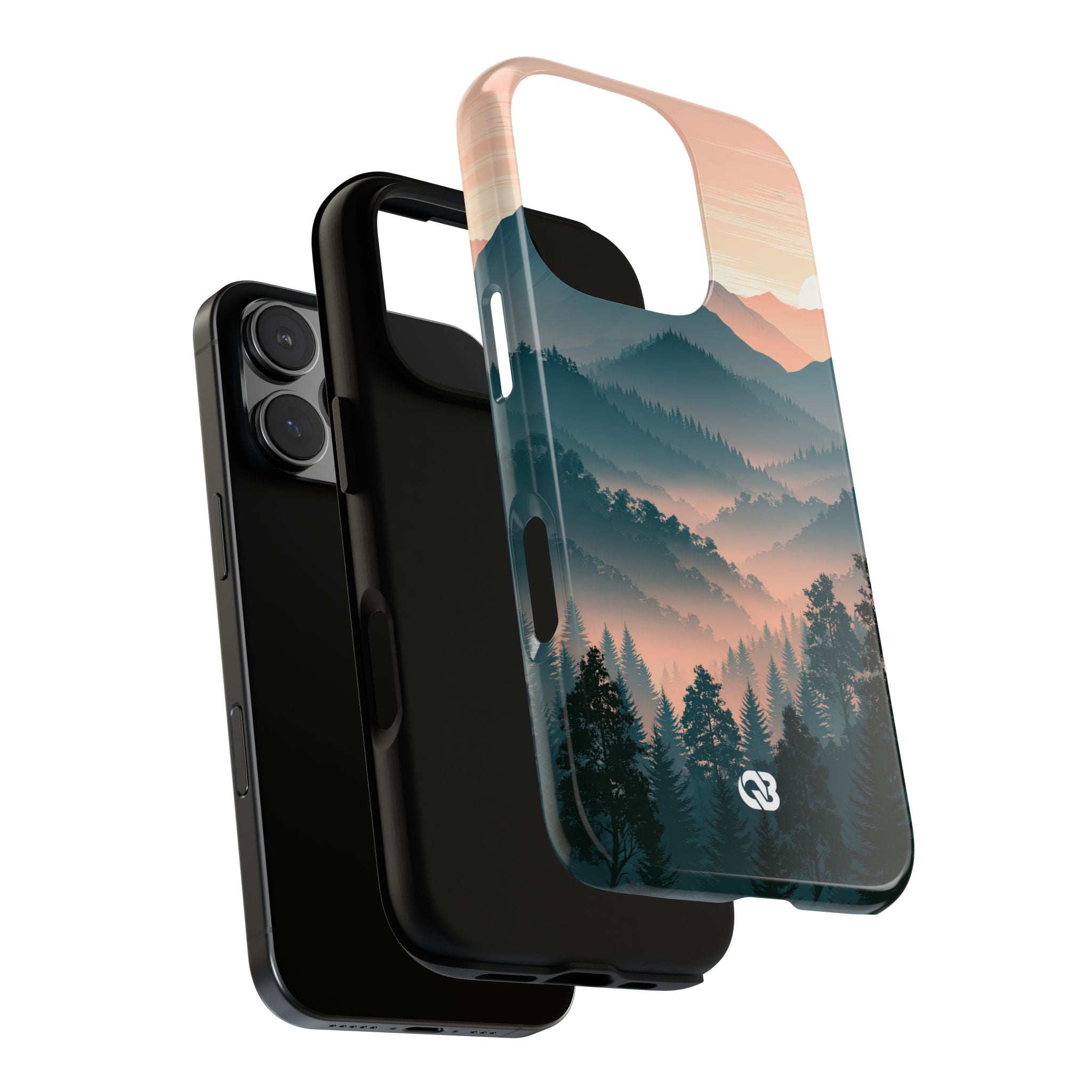 Teal Tough Phone Case for iPhone - Alpine Teal Horizon