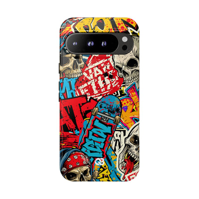 Skate Skull Riot · Tough Phone Case for Pixel ·  Red