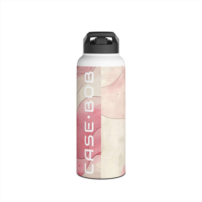Crimson Ribbon Waves - Stainless Steel Water Bottle