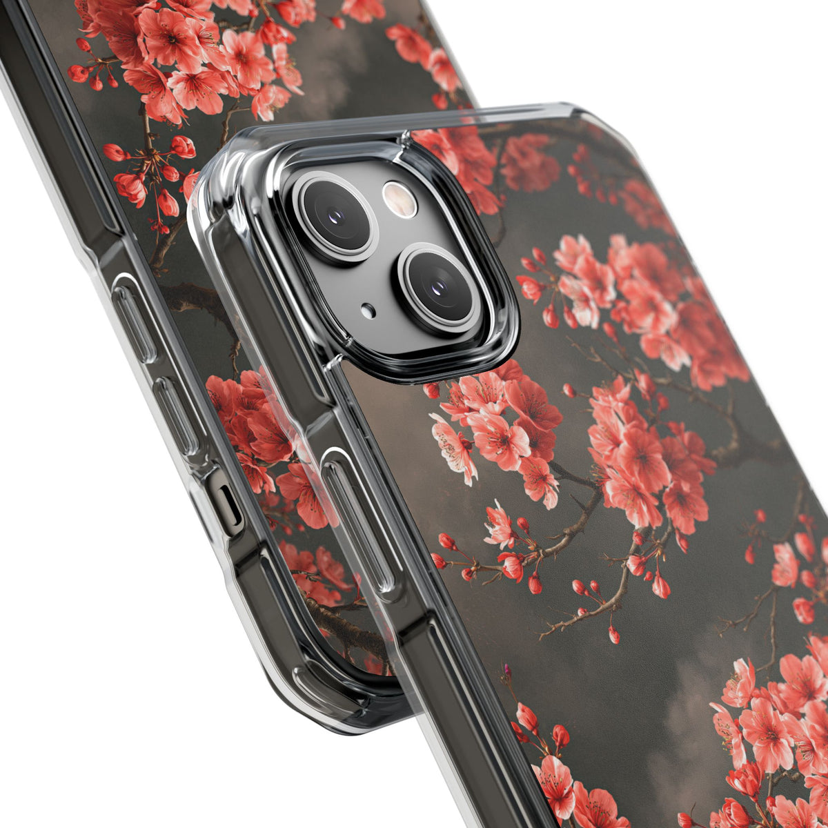 Midnight Sakura Blossom · Clear Impact Magnetic Phone Case for iPhone ·  Pink