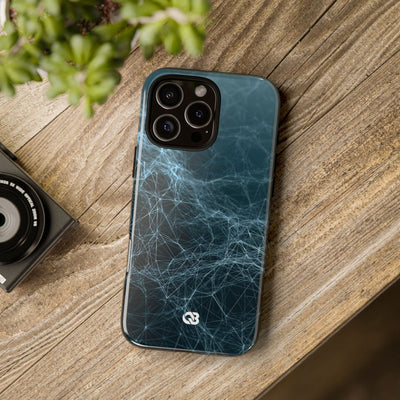 Teal Tough Phone Case for iPhone - Arctic Neural Mesh