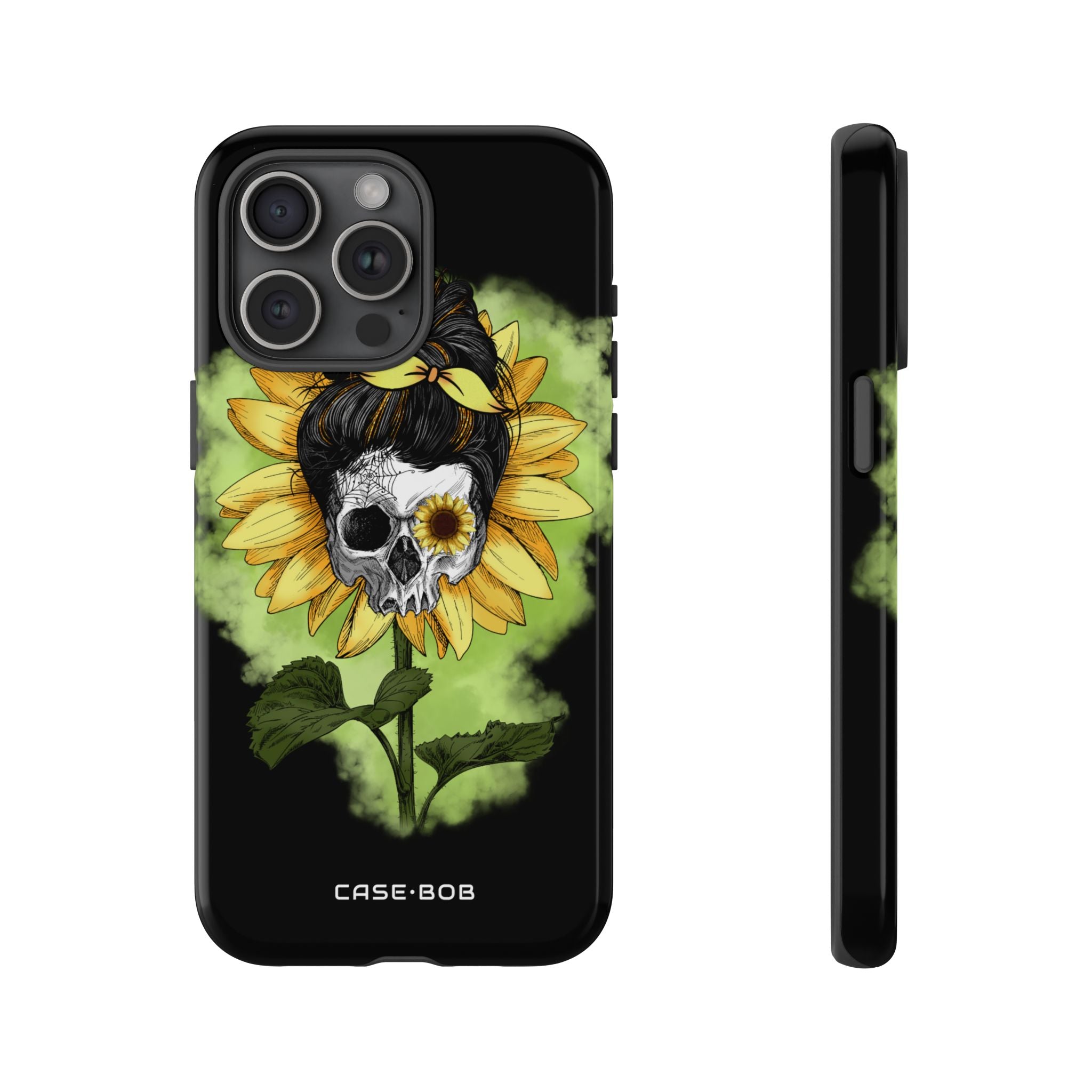 Sunflower Skull iPhone 15 Pro Max Case - Tough