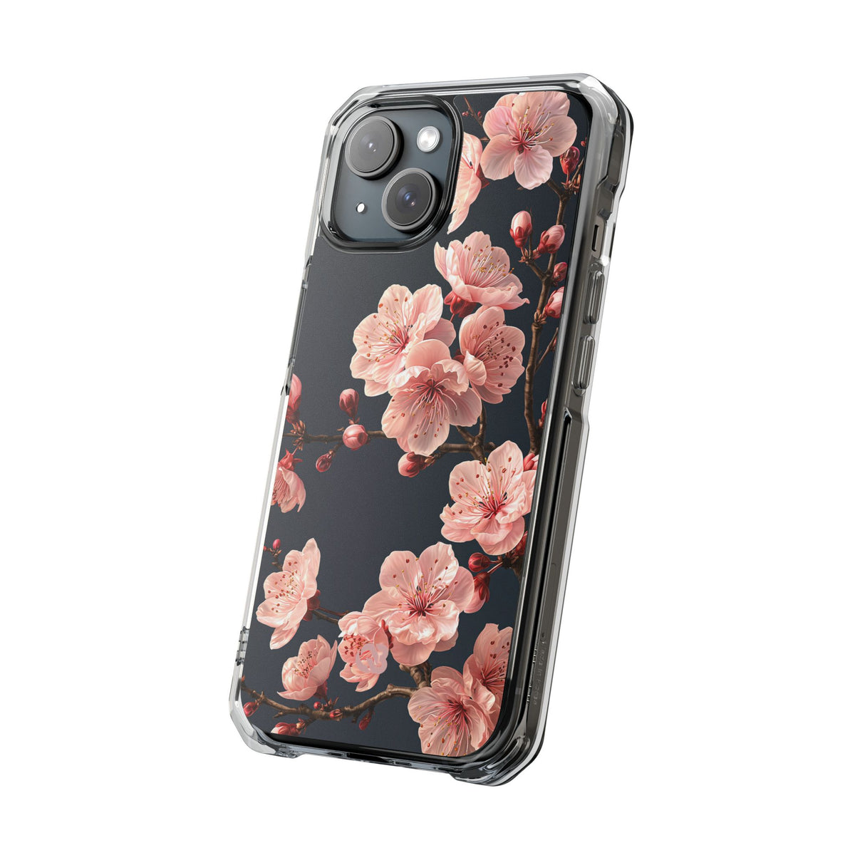 Midnight Sakura Bloom · Clear Impact Magnetic Phone Case for iPhone · Pink