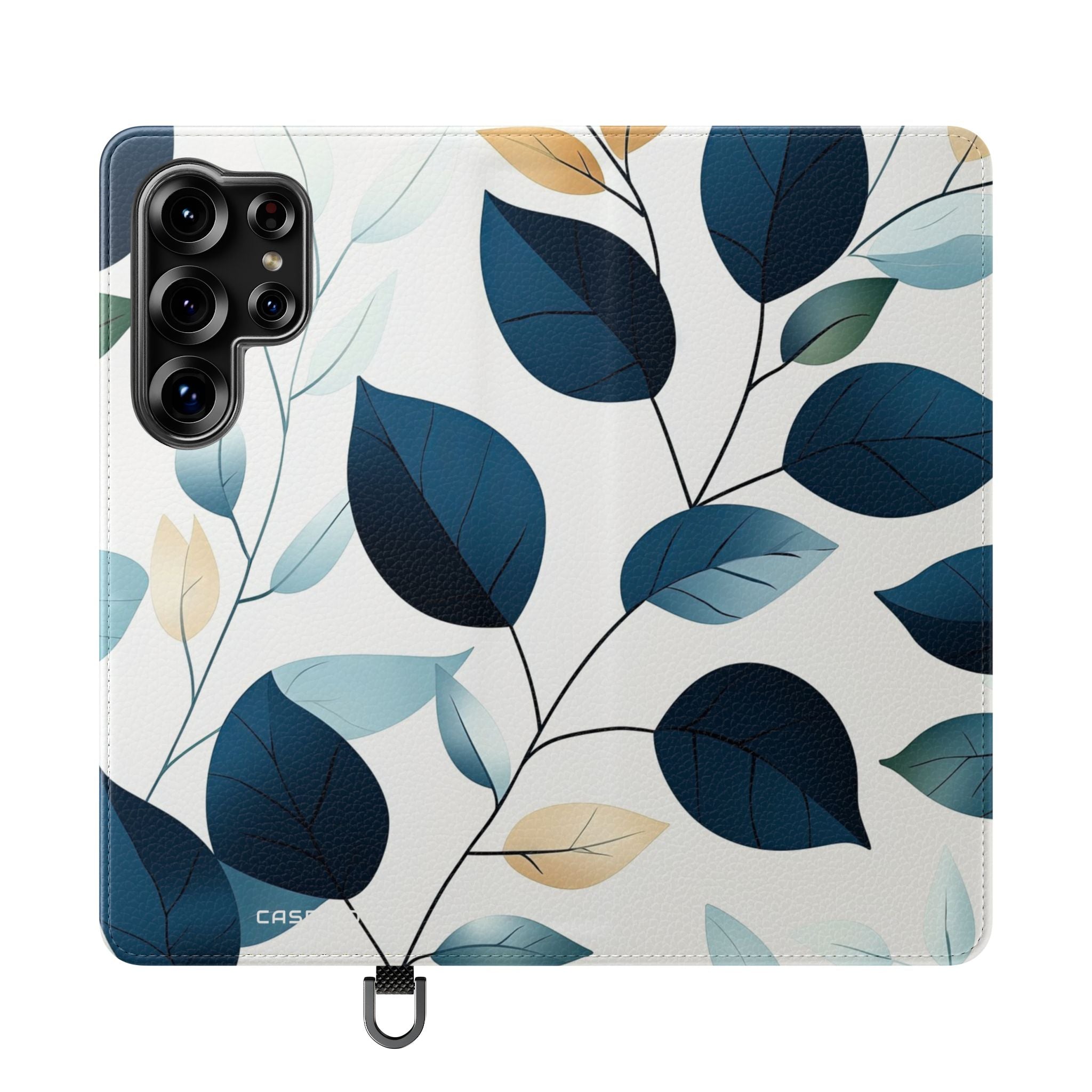 Navy Leaf Veins - Samsung S25 Ultra Case - Wallet