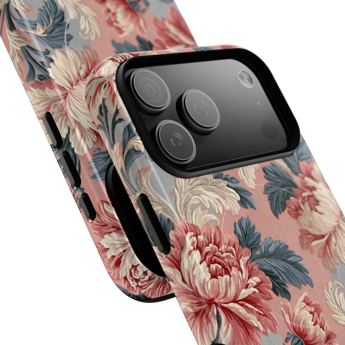 Blush Peony Jacquard · Tough 2.0 Magnetic Phone Case for iPhone · Pink
