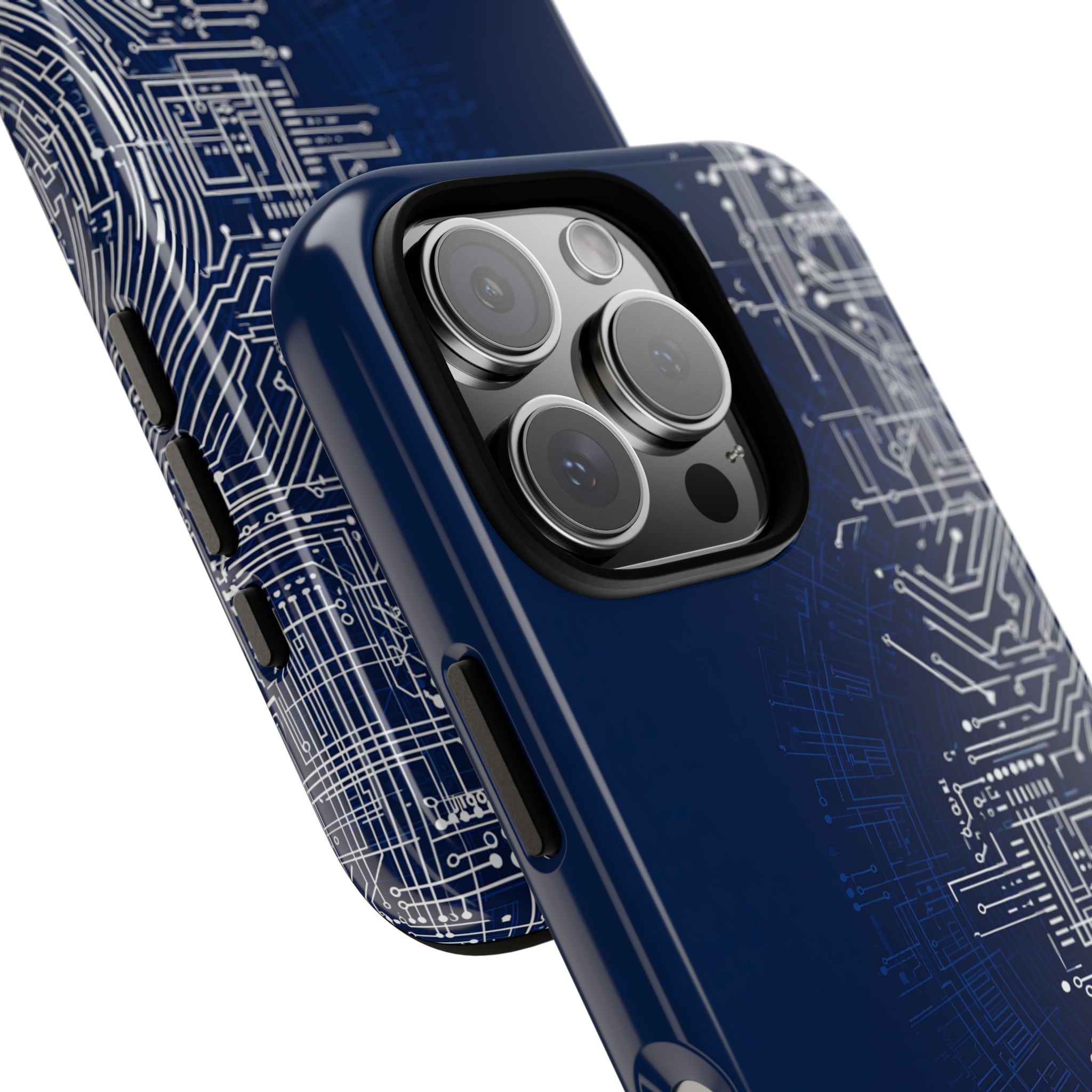 Blue Tough Phone Case for iPhone - Cobalt Circuit Logic