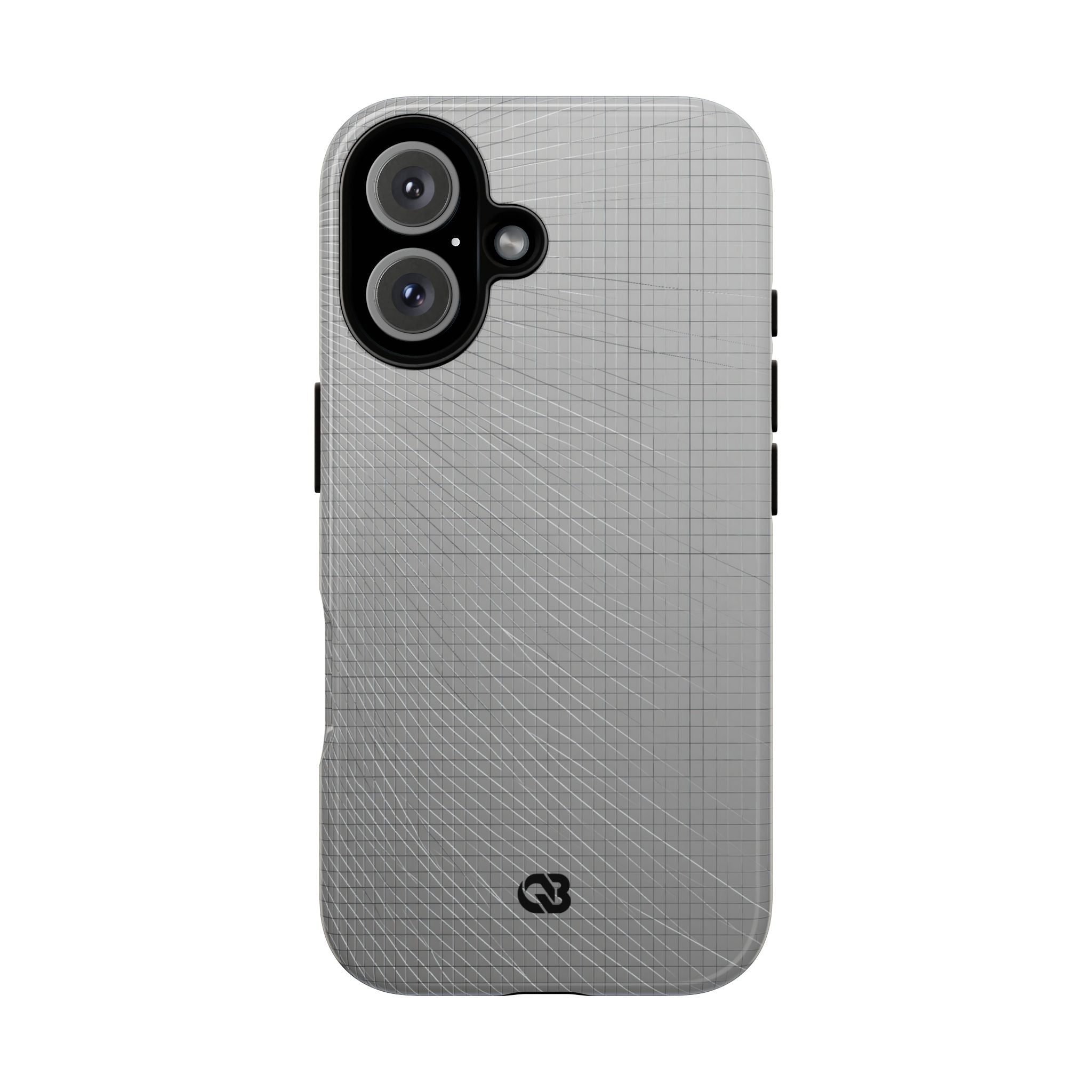 Grey Tough Phone Case for iPhone - Chrome Mesh Warp