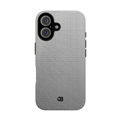 Grey Tough Phone Case for iPhone - Chrome Mesh Warp