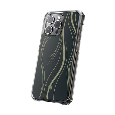 Green Impact MagSafe Phone Case for iPhone - Obsidian Sage Flow