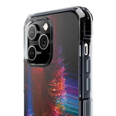 Black Impact MagSafe Phone Case for iPhone - Cyber Optic Streak