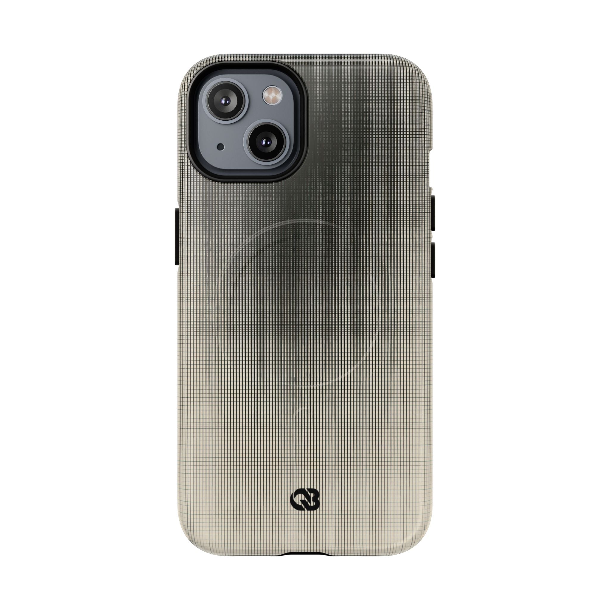 Beige Tough 2.0 Magsafe Phone Case for iPhone - Carbon Screen Grid