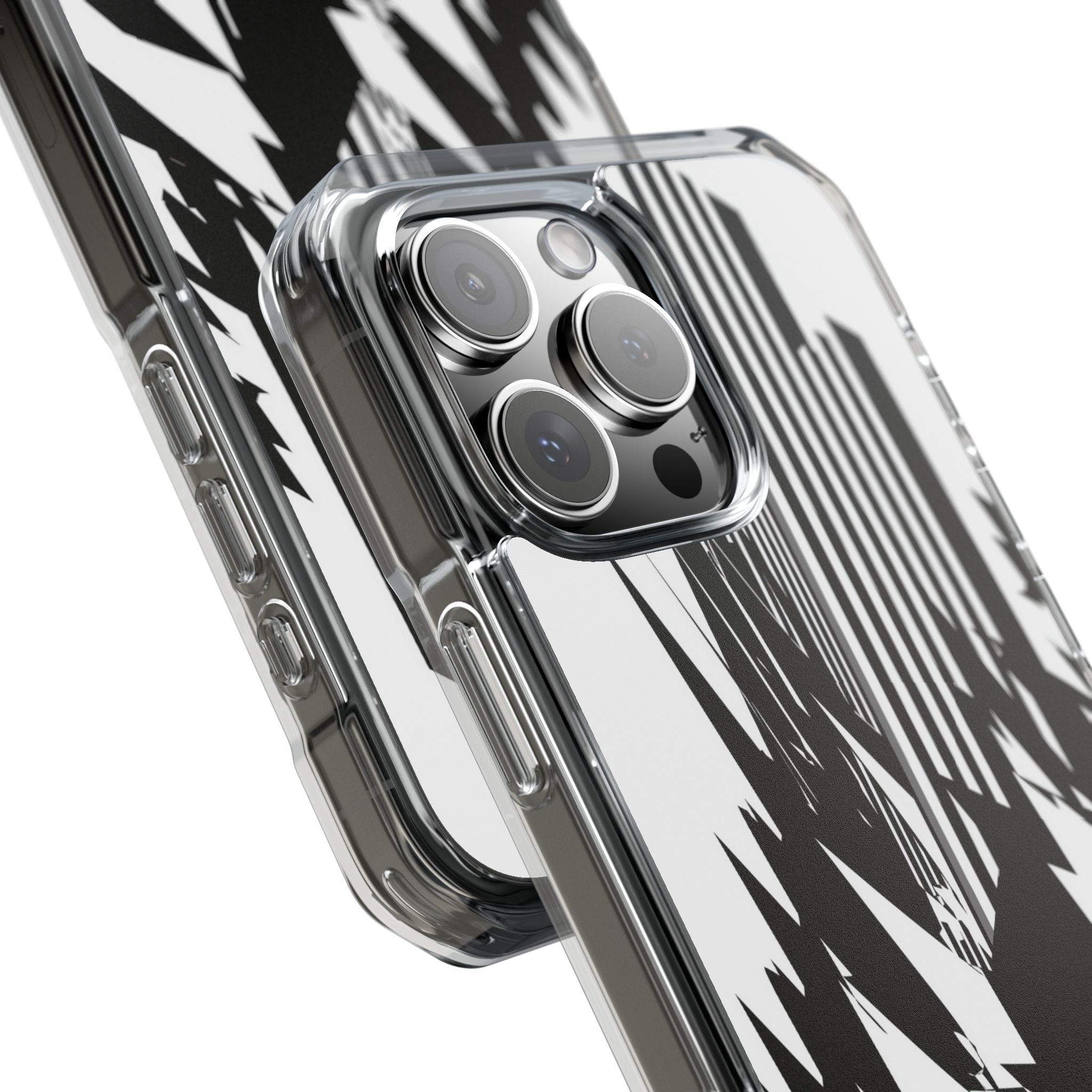 White Impact MagSafe Phone Case for iPhone - Shattered Vector Spire