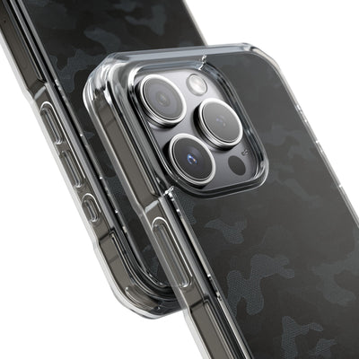 Blackout Urban Camo · Clear Impact Magnetic Phone Case for iPhone · Black