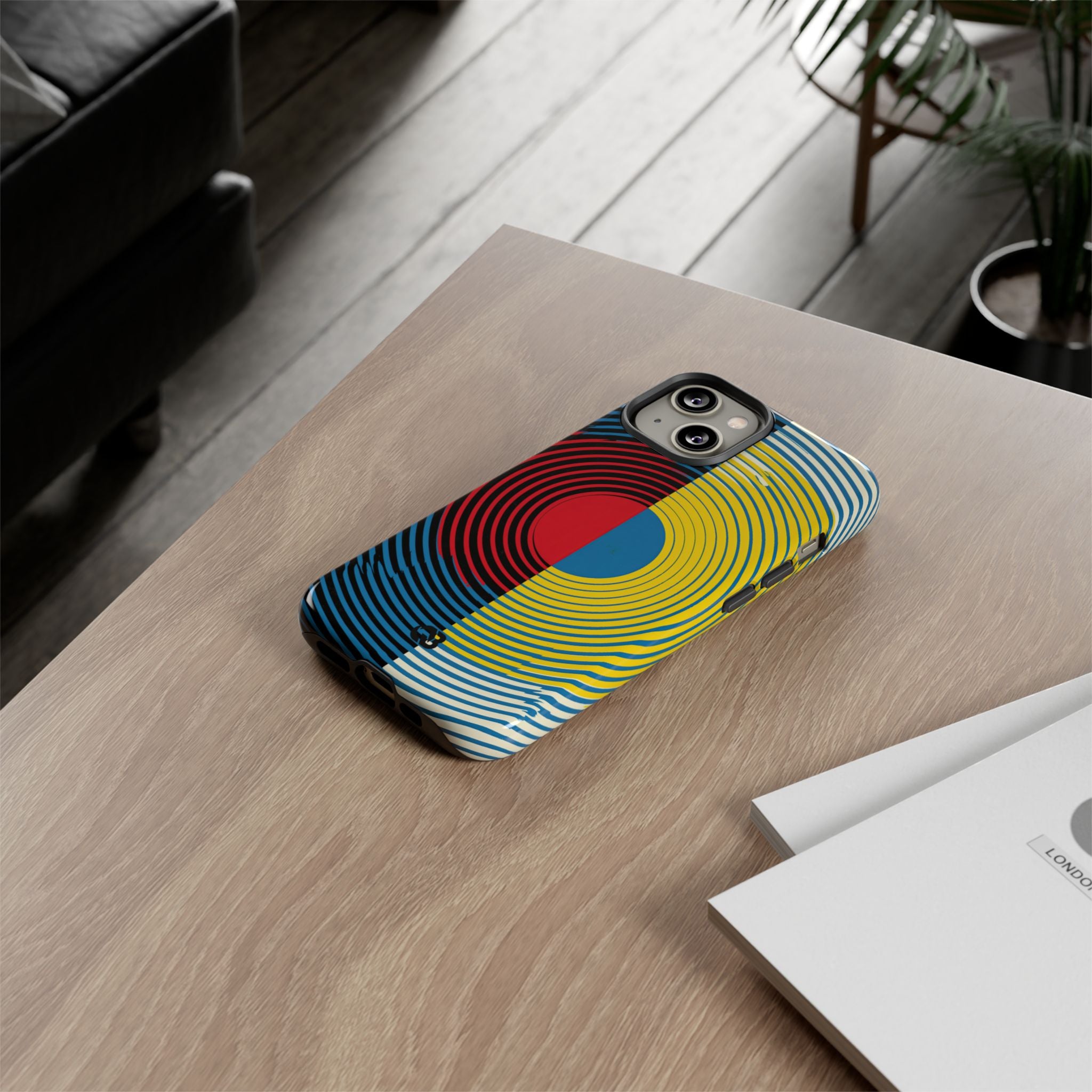 Blue Tough Phone Case for iPhone - Primary Circuit Orbit