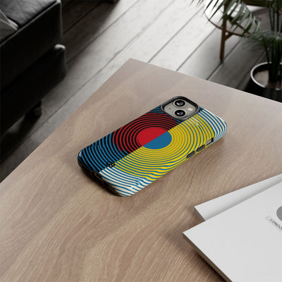 Blue Tough Phone Case for iPhone - Primary Circuit Orbit