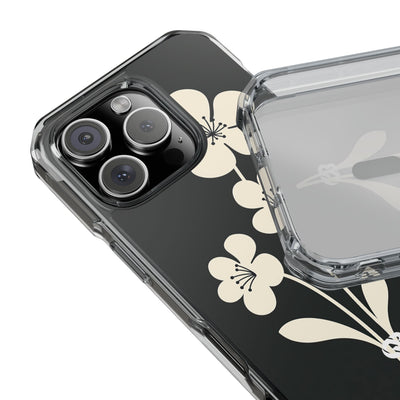 Black Impact MagSafe Phone Case for iPhone - Obsidian Cream Bloom