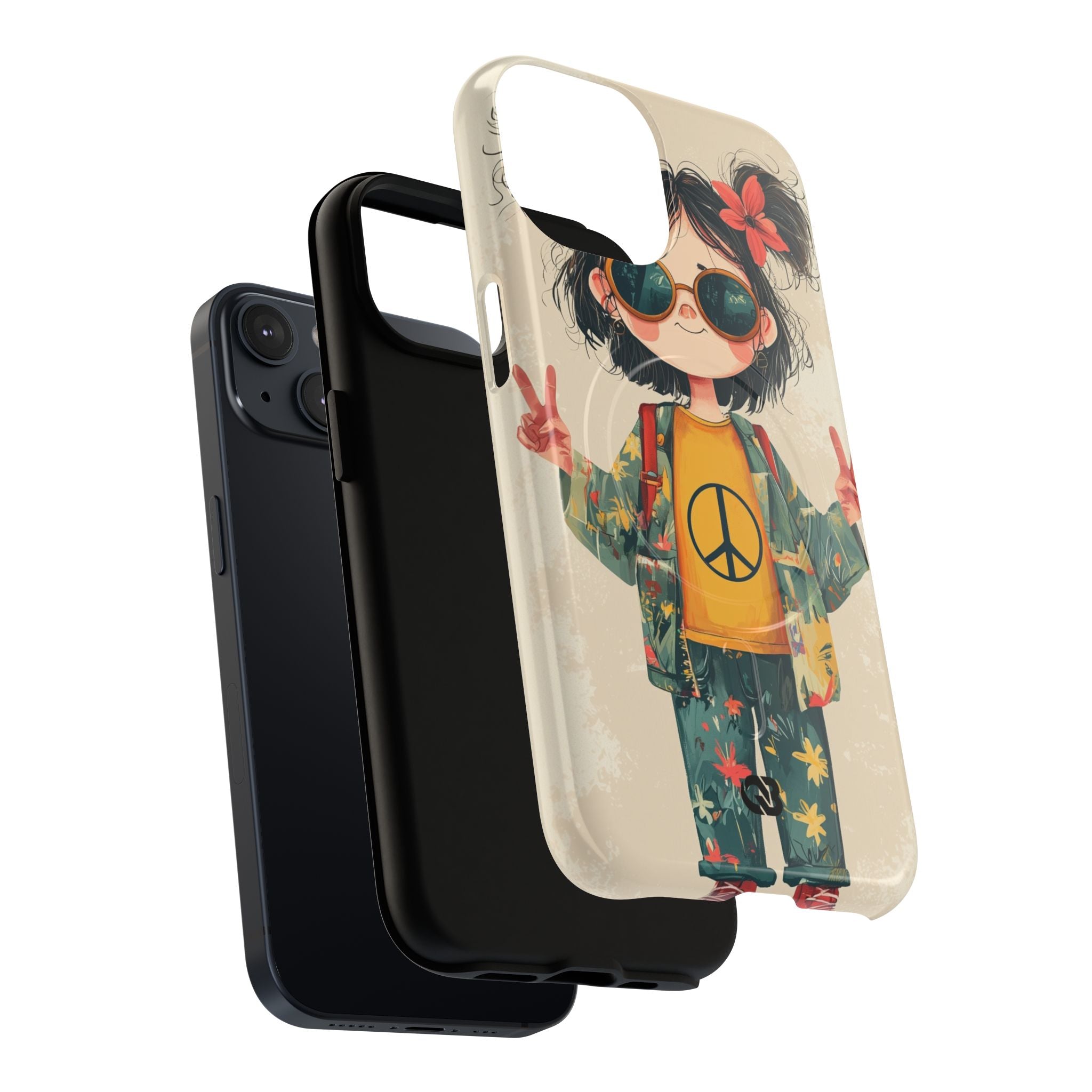 Retro Peace Girl · Tough+ Phone Case for iPhone · Magsafe