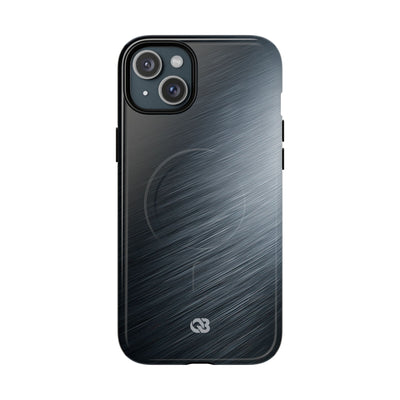 Grey Tough 2.0 Magsafe Phone Case for iPhone - Charcoal Brushed Steel