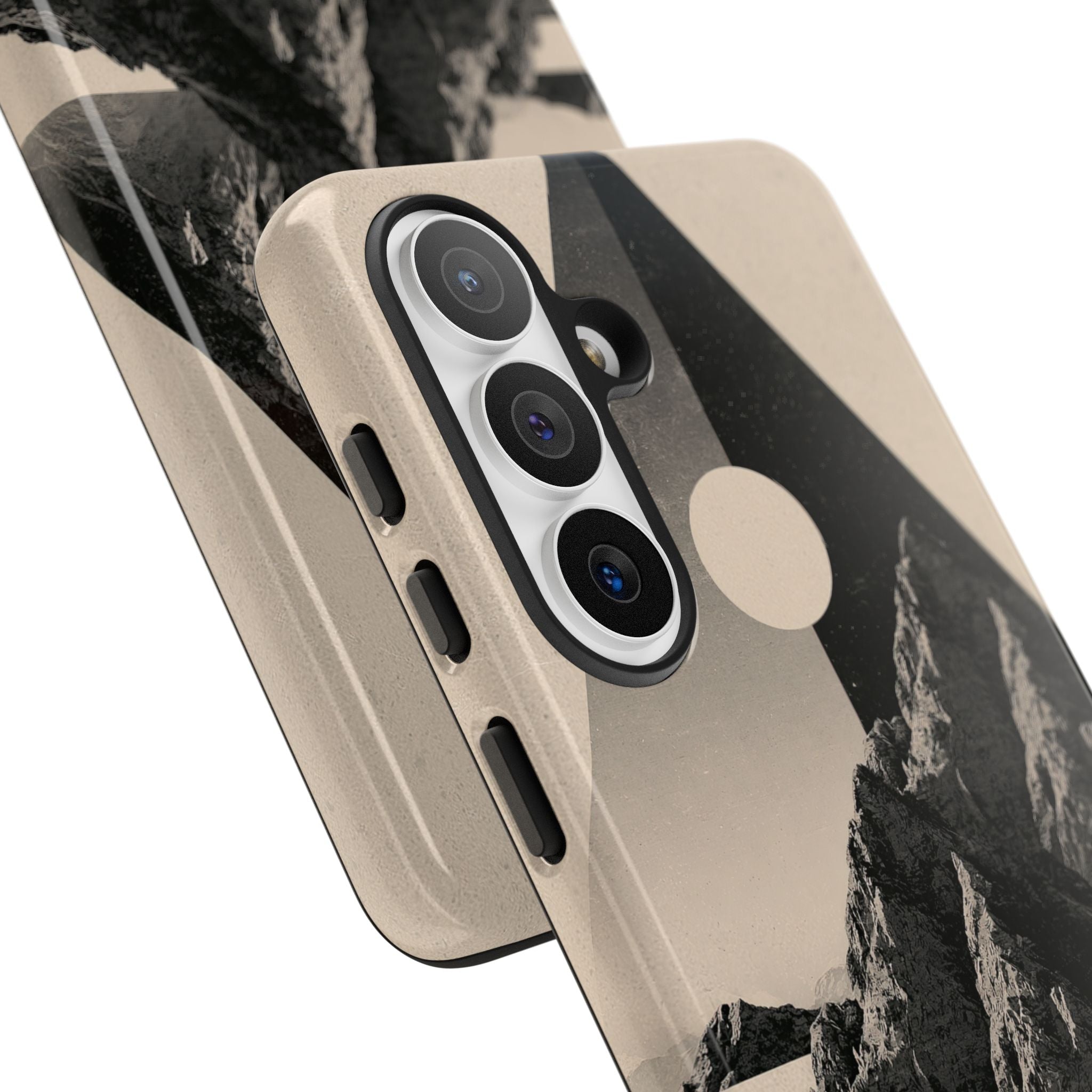 Beige Tough Phone Case for Samsung - Obsidian Summit Parchment