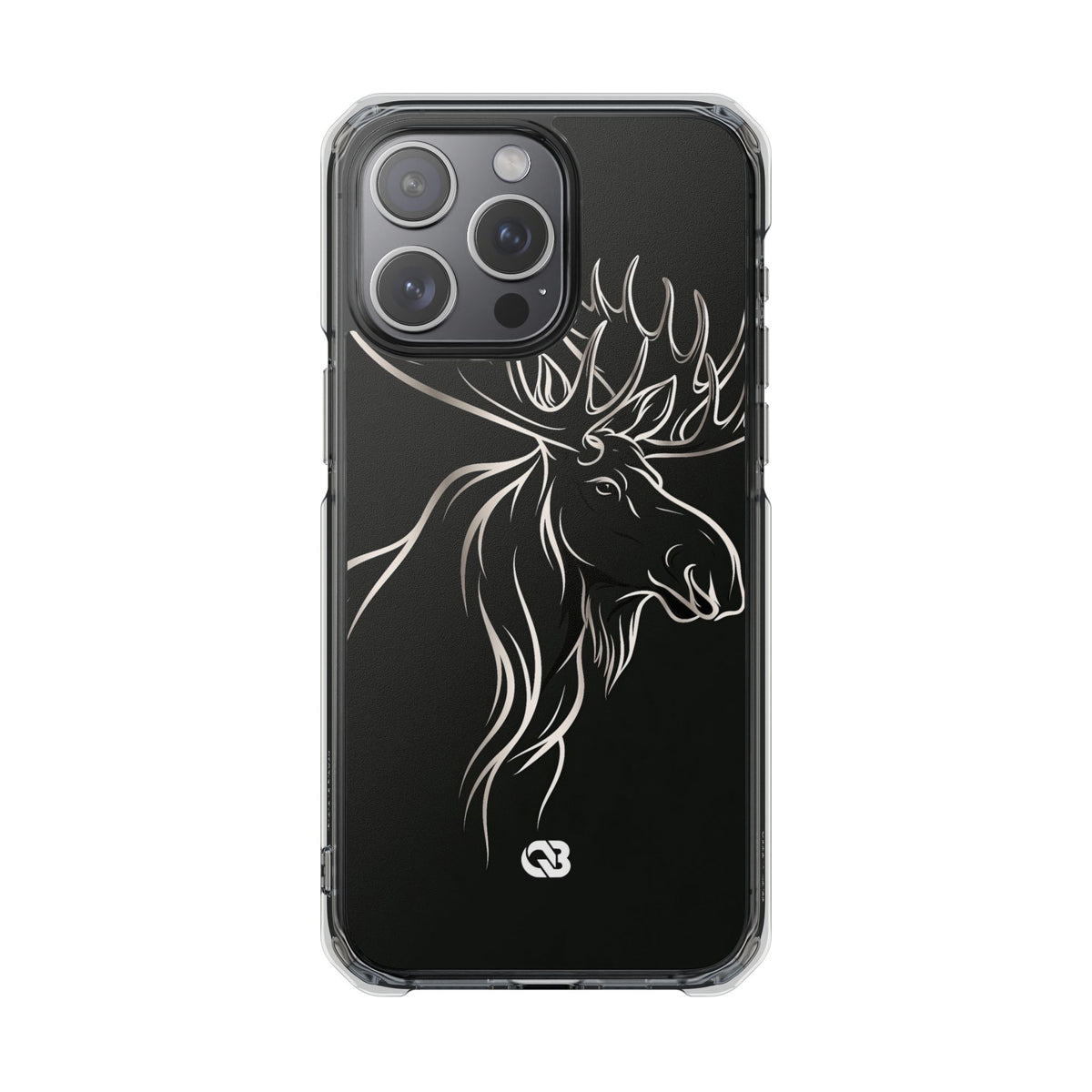 Nordic Moose Contour · Clear Impact Magnetic Phone Case for iPhone · Black