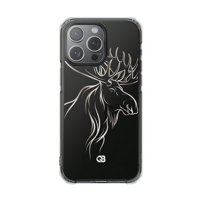 Nordic Moose Contour · Clear Impact Magnetic Phone Case for iPhone · Black