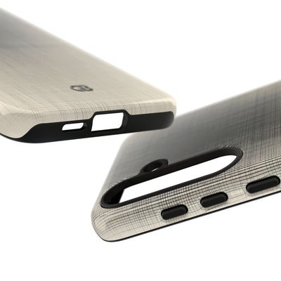 Beige Tough Phone Case for Samsung - Carbon Screen Grid