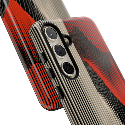 Red Tough Phone Case for Samsung - Crimson Pulse Topo