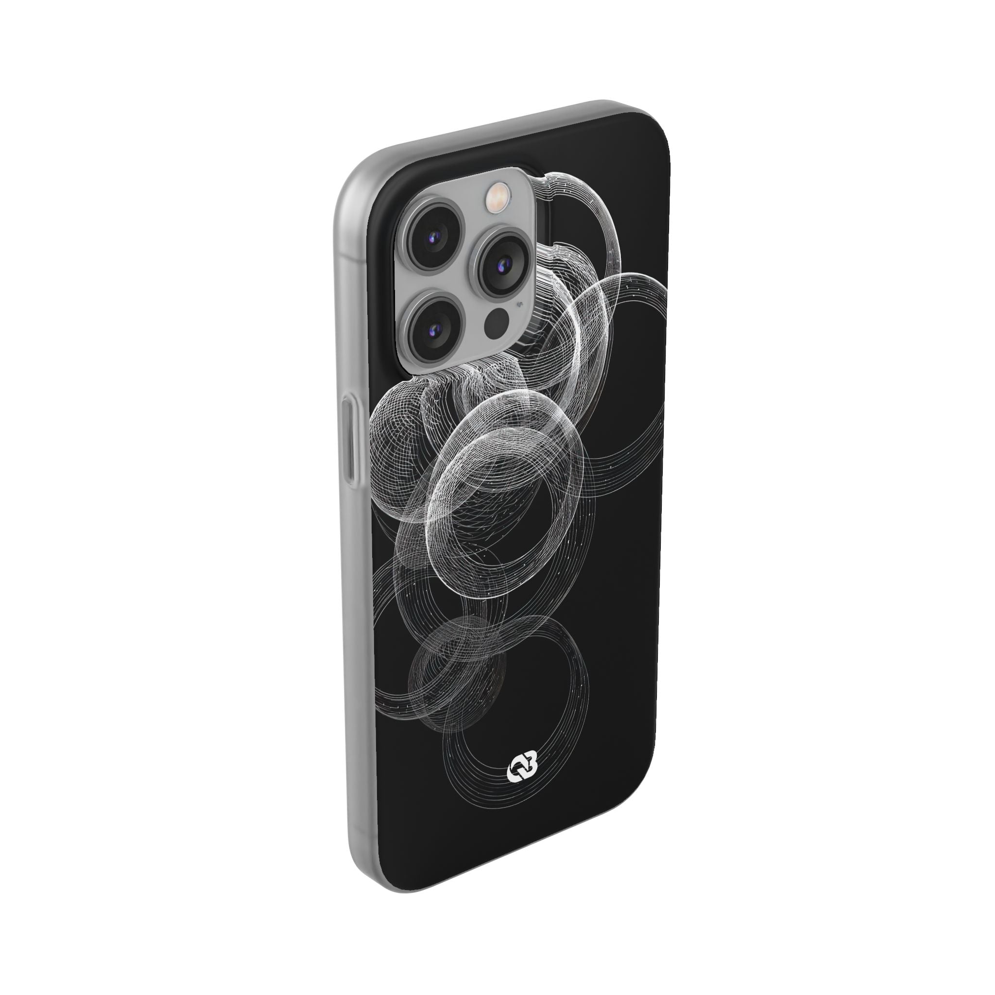 Black Lite Phone Case for iPhone - Kinetic Wireframe Orbit