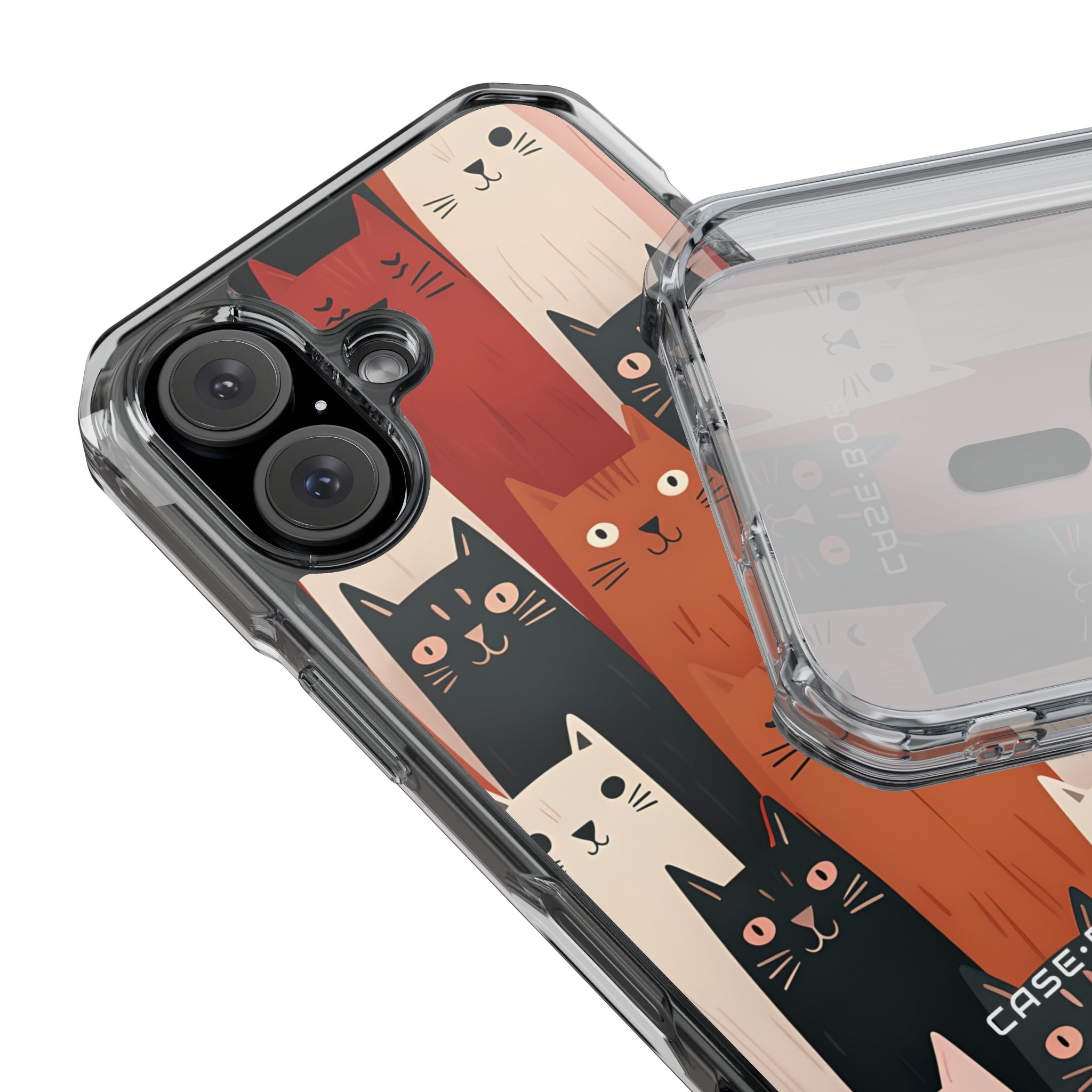 Elongated Cats Black iPhone 16 Case - Impact