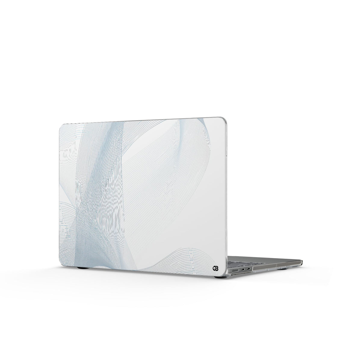 Glacial Contour Waves · Clear Hard Case for MacBook · White