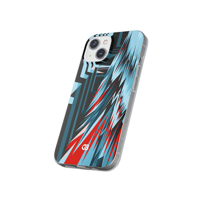 Blue Lite Phone Case for iPhone - Glitch Peak Cyan