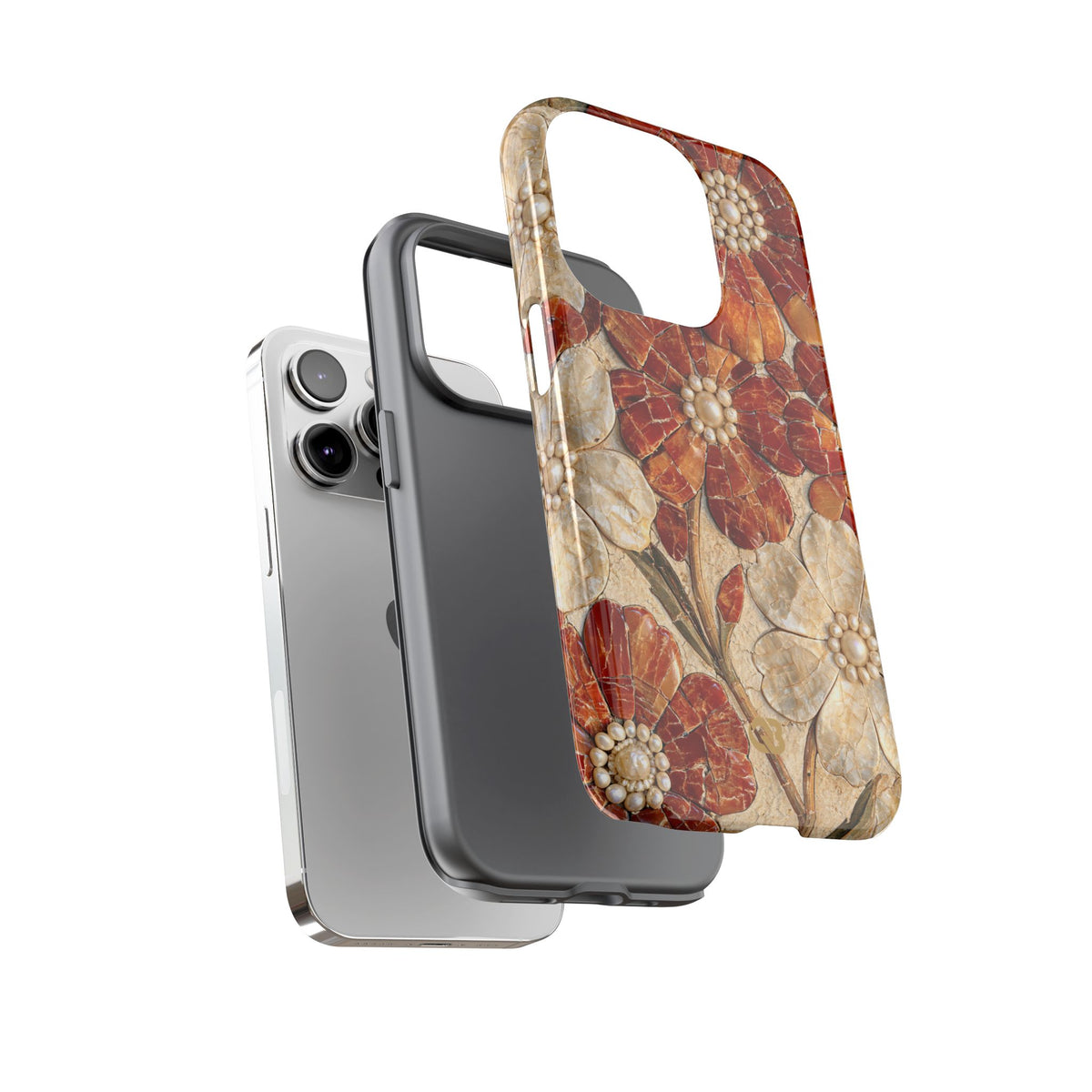 Carnelian Pearl Bloom · Tough Phone Case for iPhone · Orange