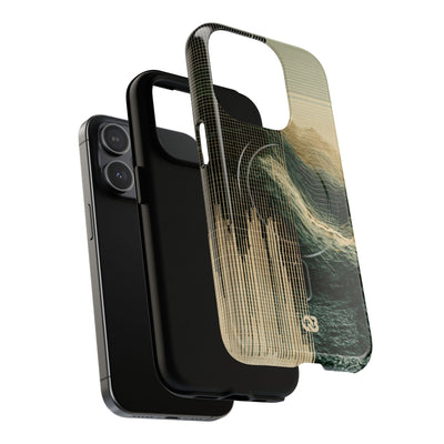 Beige Tough 2.0 Magsafe Phone Case for iPhone - Veridian Data Ridge