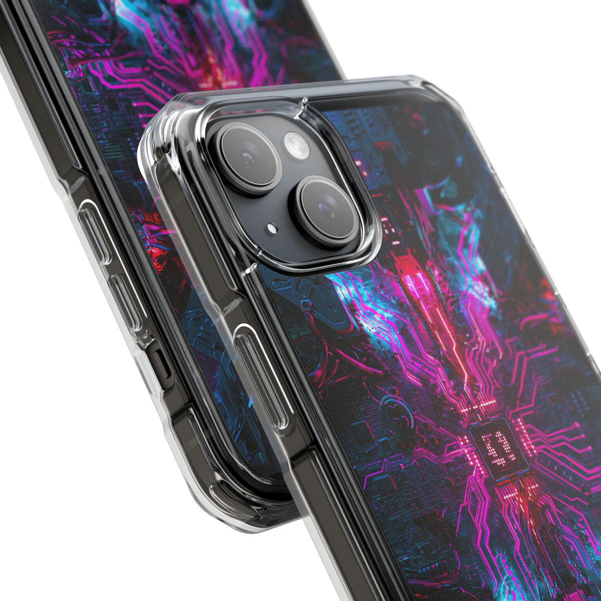 Neural Circuit Core · Clear Impact Magnetic Phone Case for iPhone ·  Black