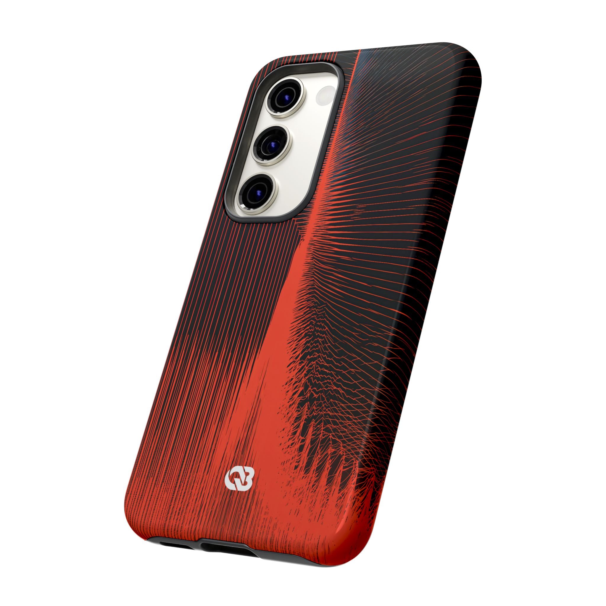 Red Tough Phone Case for Samsung - Crimson Frequency Pulse
