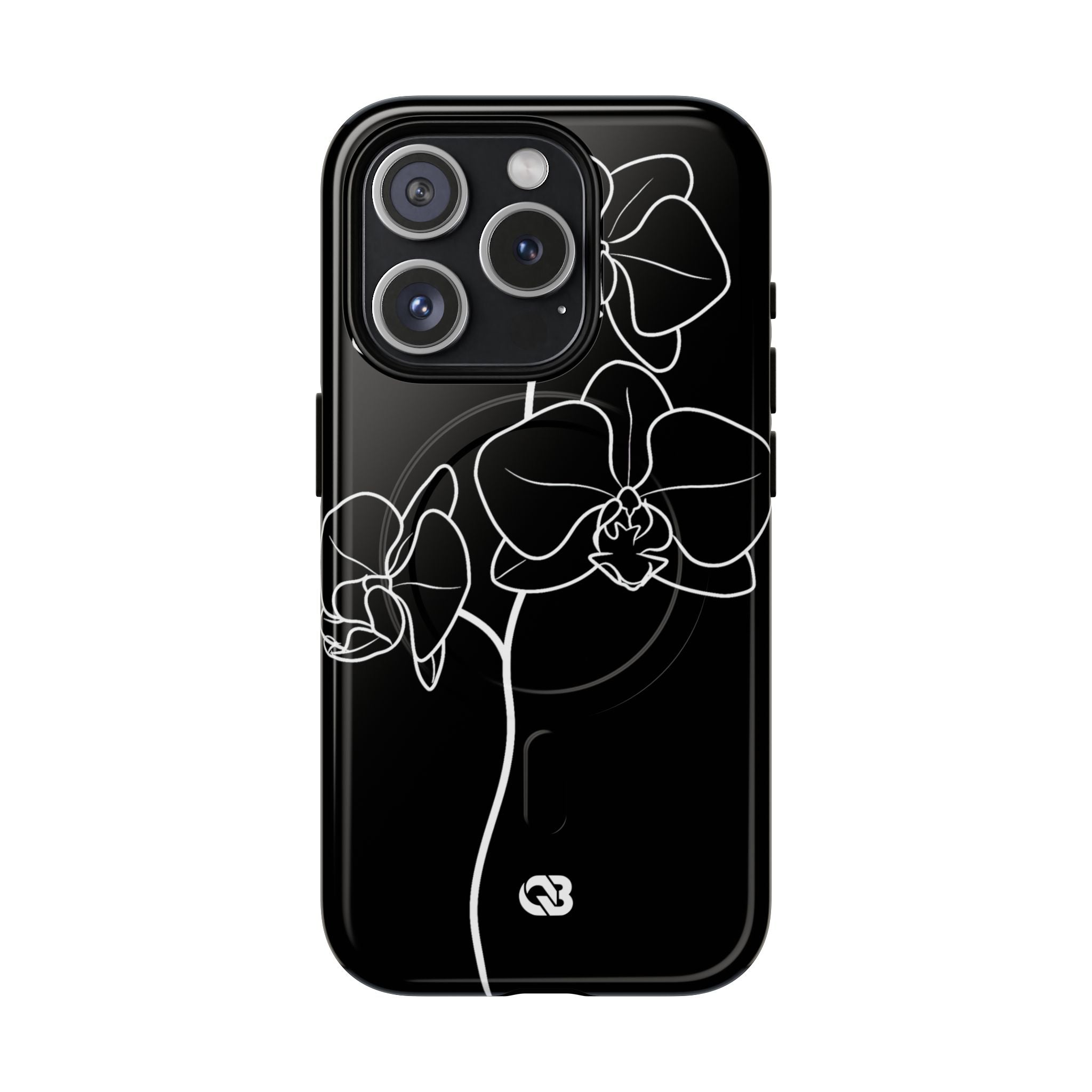 Black Tough 2.0 Magsafe Phone Case for iPhone - Noir Alabaster Orchid