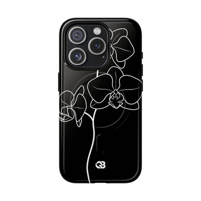 Black Tough 2.0 Magsafe Phone Case for iPhone - Noir Alabaster Orchid