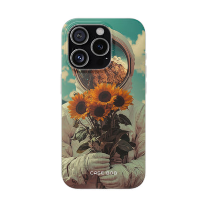 Sunflower Astronaut iPhone 15 Pro Case - Soft