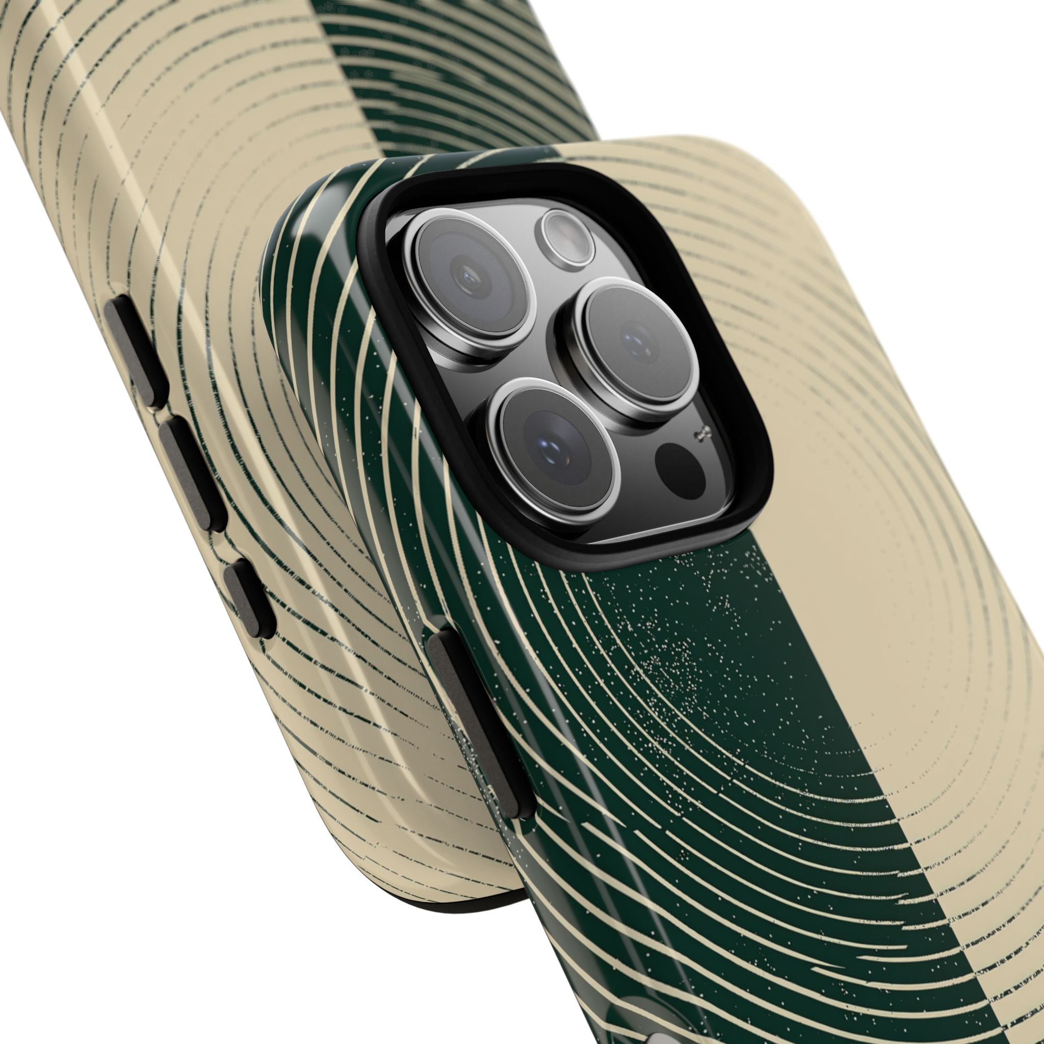 Green Tough Phone Case for iPhone - Evergreen Split Grain