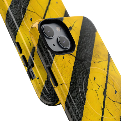 Yellow Stripe Distress iPhone 14 Plus Case - Tough+