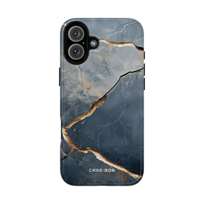 Ruw ader navy iPhone 16 Plus hoesje - Tough+